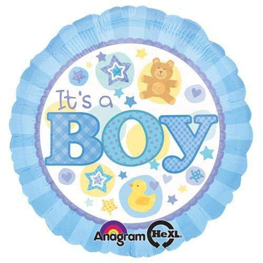 baby boy 圓形鋁膜氣球 | 18吋