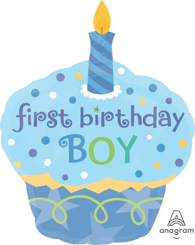 First Birthday杯子蛋糕 鋁膜氣球 | 28吋 一歲生日