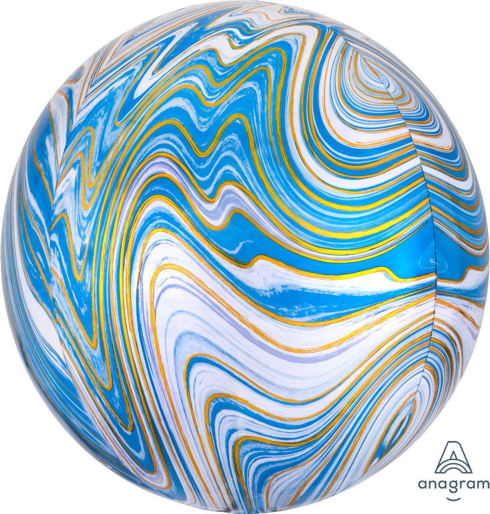 3D耐久圓形瑪瑙鋁膜氣球 | 22吋