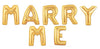 MARRY ME 字母 金色 鋁膜氣球 | 18吋