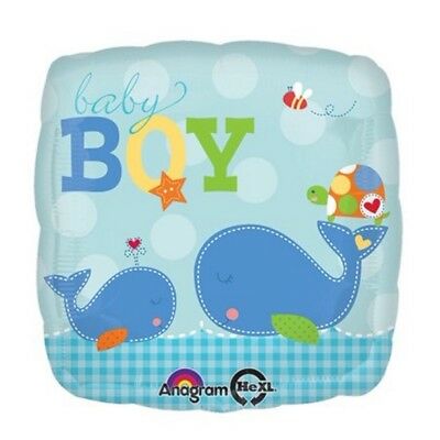 baby boy 鯨魚鋁膜氣球 | 方形 BBB05