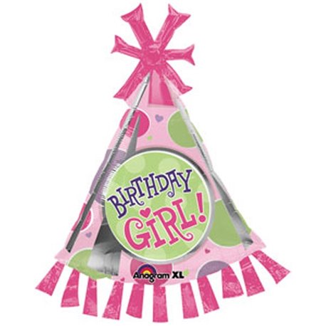 生日帽造型鋁膜氣球 | 生日 happy birthday girl BGB22