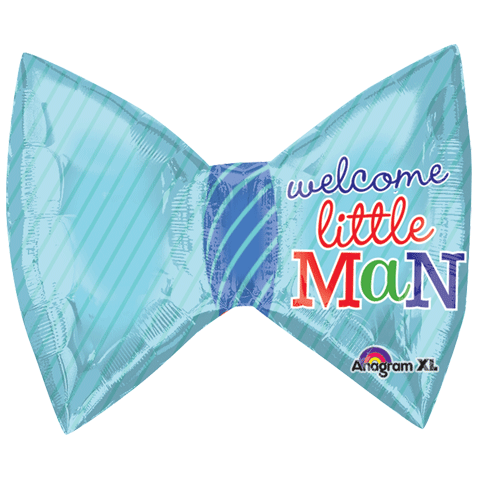 welcome little man 蝴蝶結鋁膜氣球 | 25吋 BBB26